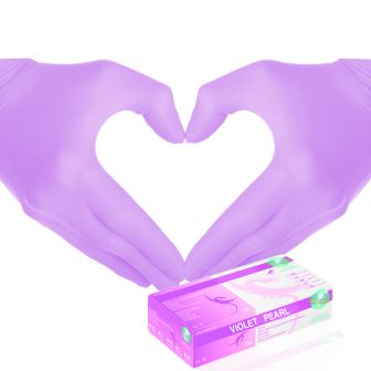 Purple nitrile gloves